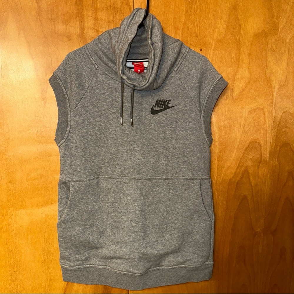 Nike Sleeveless Fleece Gray Rally Funnel Neck Sweatshirt PulloverSize S/ unisex